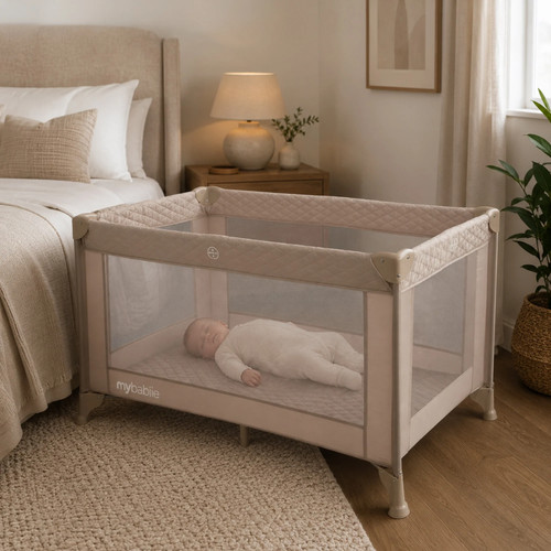 Babiie ivory travel cot - ivory,